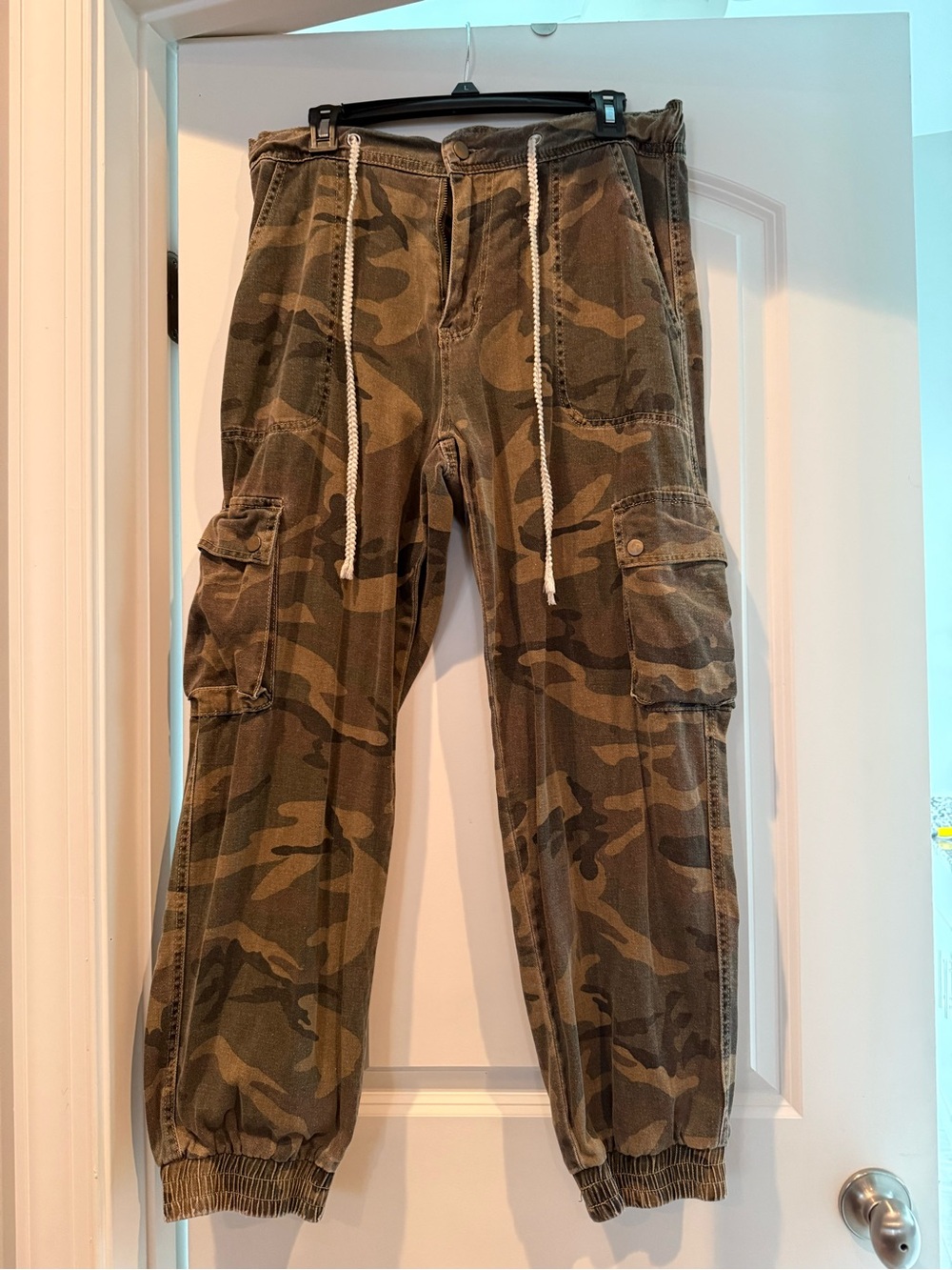 POL Olive Camo Cargo Joggers with Drawstring
